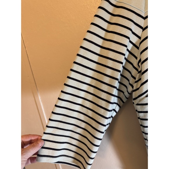 Talbots Plus Size Navy/mint Scoop Neck Striped Blouse Size 2X - Picture 2 of 5